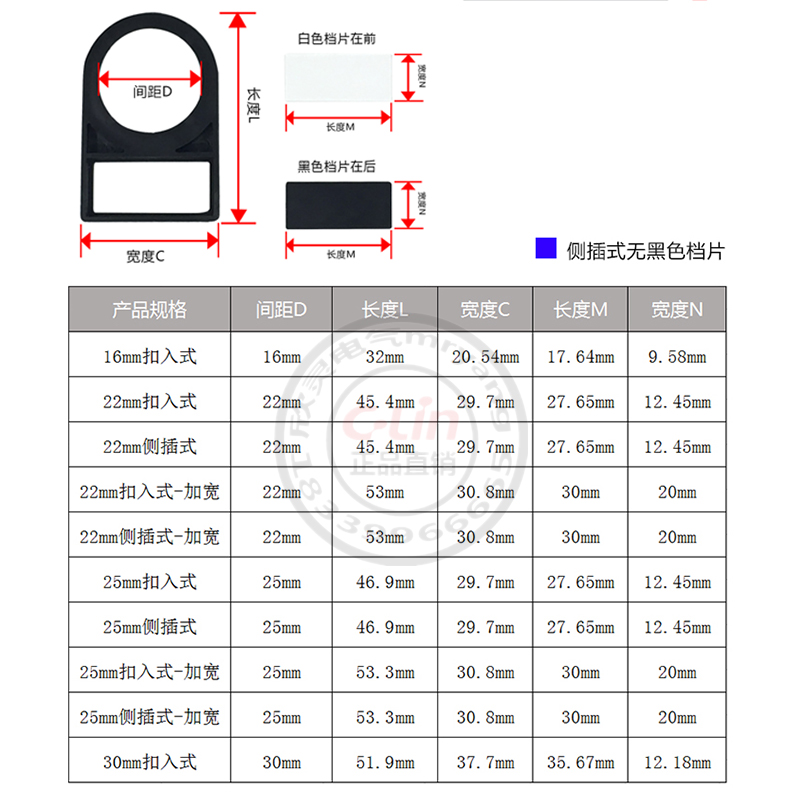 22mm按钮开关信号灯16/25/30加宽指示牌标字框志LA38标签识框包邮 - 图0