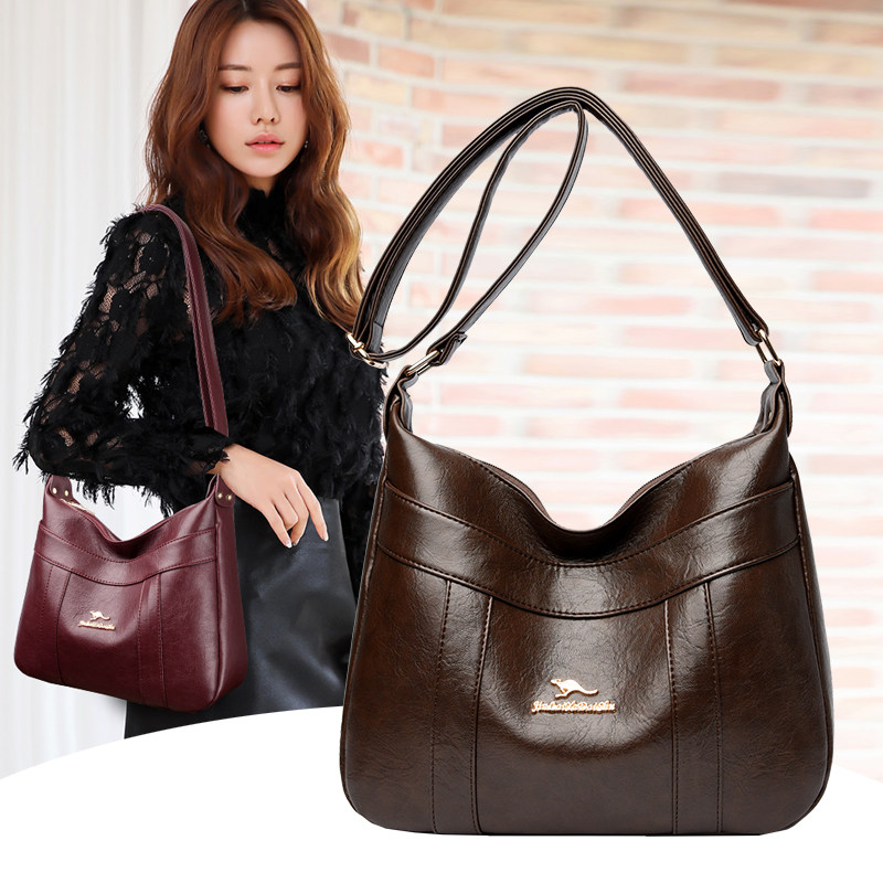 品牌真皮牛皮女包包2026新款大容量单肩斜挎包休闲简约妈妈婆婆包,淘宝优惠券,粉丝福利购,淘宝优惠卷