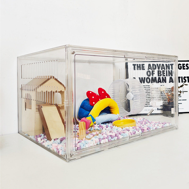 宠物仓鼠专用笼子防啃咬全透明亚克力豪华别墅金丝熊饲养箱防越狱,淘宝优惠券,粉丝福利购,淘宝优惠卷