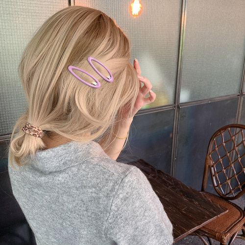 日常好用对夹 深彩色椭圆bb夹少女感夹子头饰过渡期发夹边夹侧边 - 图1