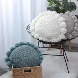Круглая подушка, однотонный диван для домашнего использования, DIY