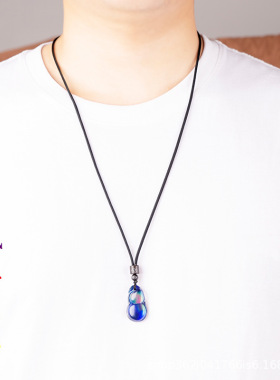 新款个性创意仿琉璃材质感温变色小葫芦男女款式项链项坠厂家