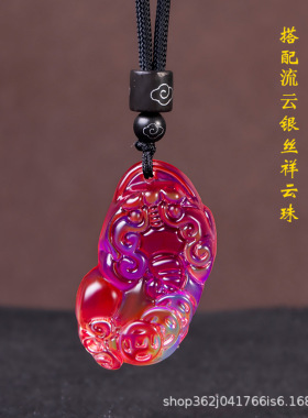 新款个性创意仿琉璃感温变色貔貅项链男女款式节日送礼物厂家