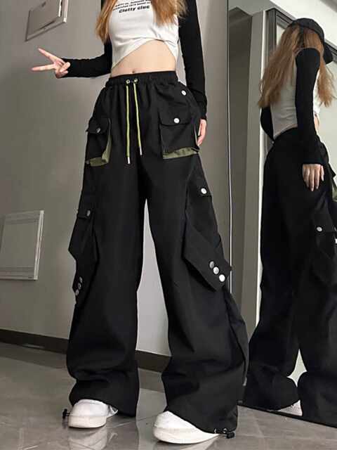 Cargo Pants Elastic Waist Pocket Trousers Cargo Pants