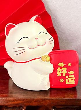 福到运到招财猫摆件创意中国风小猫咪树脂工艺礼品桌面摆件小礼品