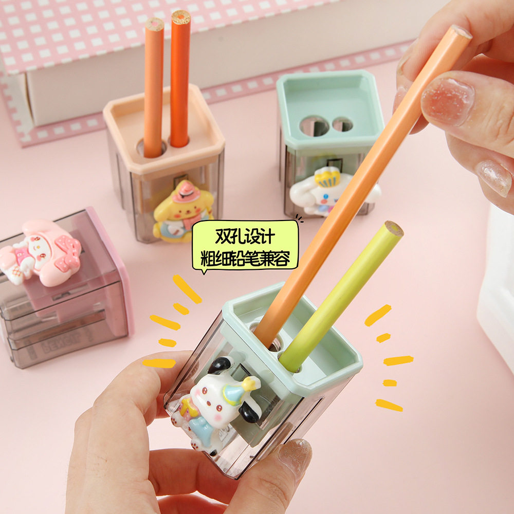卡通可爱双孔卷笔刀小学生削笔器式铅笔刀创意旋转削笔刀,淘宝优惠券,粉丝福利购,淘宝优惠卷