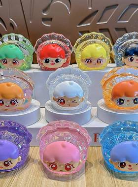 爆款蒸蒸日上梦梦兔盲盒入油流沙桌面摆件超萌爆闪卡通小摆件