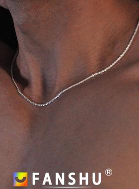 波光粼粼男女轻奢时尚高级感锁骨链百搭小众设计感情侣合金项链潮