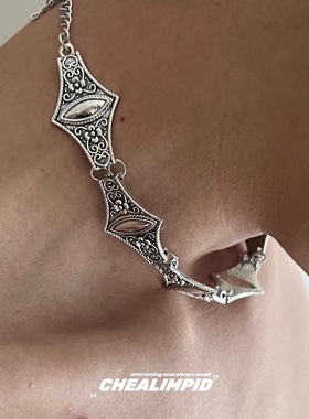 欧美重工宫廷风金属花纹choker颈链男小众复古设计感气质脖颈配饰