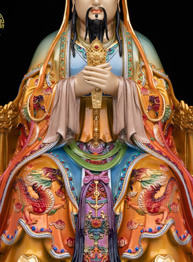 玉皇大帝王母娘娘纯铜珐琅神像