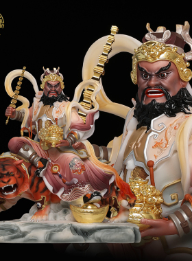 赵公明武财神像汉白玉石粉压制