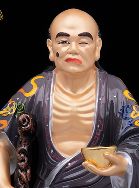 十不全铜彩绘神像医神摆件