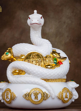 汉白玉摆件新中式门厅彩绘