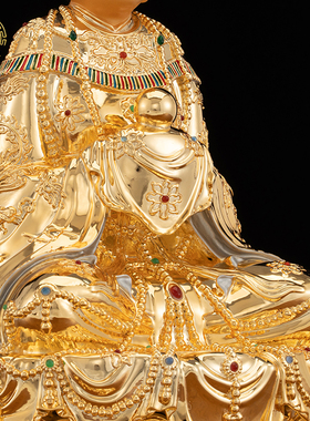 三霄娘娘神像纯铜著金嵌钻