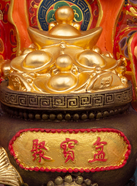福禄寿彩绘铜像仙翁财神爷摆件