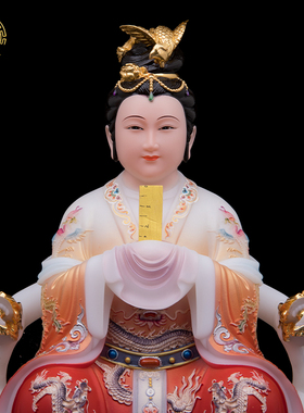 三宵娘娘神像佛堂供奉摆件汉白玉