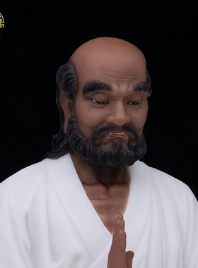 达摩祖师佛像汉白玉禅意摆件
