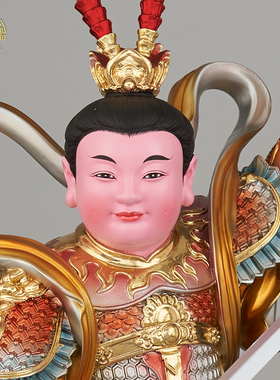 金吒木吒树脂金缕彩佛像摆件