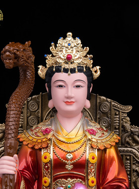 玉帝王母九龙椅树脂供奉神像摆件