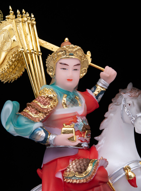 汉白玉报马仙报马将军神像摆件