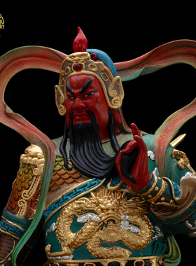 伽蓝韦陀关公铜彩护法神像供奉