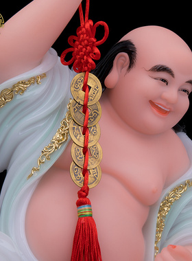 海蟾子财神像刘海戏金蟾汉白玉石