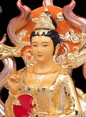 九尾娘娘神像九尾狐摆件铜像