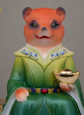 狐黄白柳灰真身东北五大家族摆件