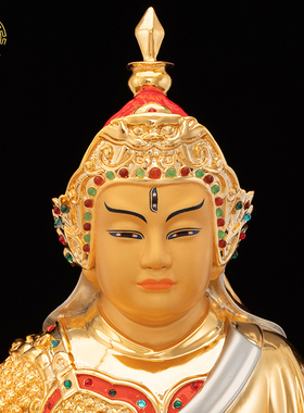 五显华光大帝神像铜鎏金