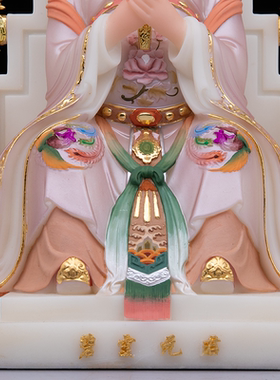 碧霞元君神像泰山奶奶汉白玉摆件