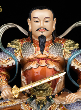 真武大帝神像玄武铜彩摆件