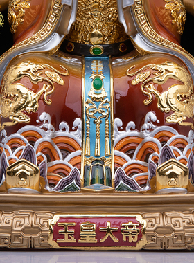 玉帝王母铜像家用供奉摆件