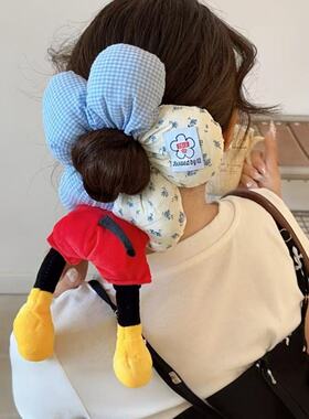 花朵米奇公主红黑波点可爱发圈