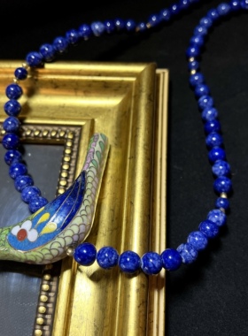 古董首饰中古饰品毛衣链珐琅项链