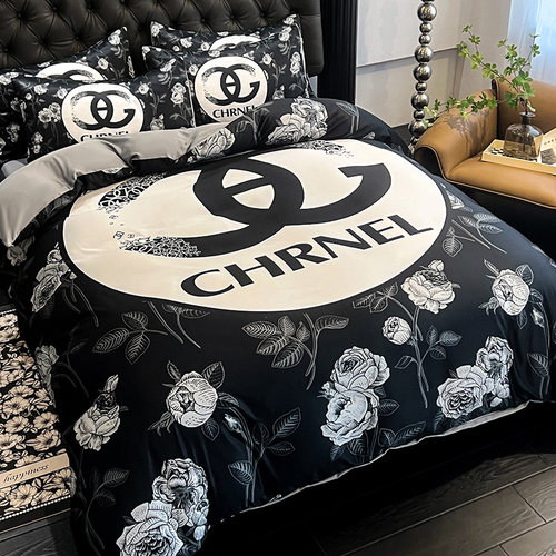 轻奢高级感冰丝四件套床上用品四季通用水洗棉被套被罩床单床笠款 - 图0