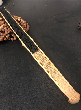 10寸16方紫竹原皮文玩折扇滴水头纯手工宣纸扇苏工黑色空白扇面