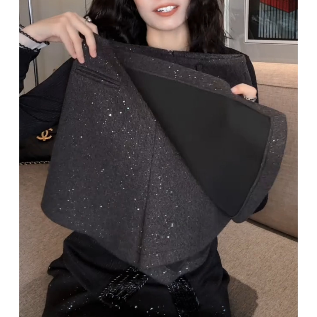 景倩妮韩系满天星休闲裙裤女2024年冬季新款梨形高腰显瘦半身裙裤,淘宝优惠券,粉丝福利购,淘宝优惠卷