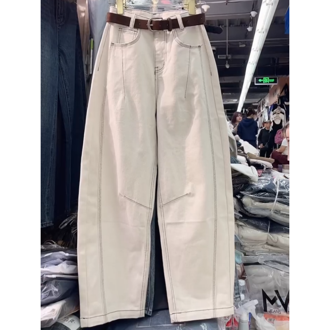 今年流行休闲阔腿牛仔裤女2024年秋季新款大码高腰宽松显瘦弯刀裤,淘宝优惠券,粉丝福利购,淘宝优惠卷