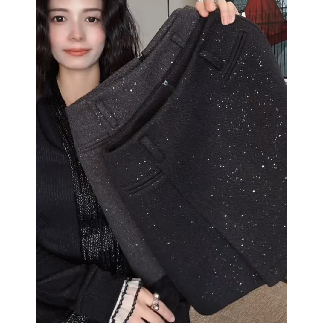 景倩妮韩系满天星休闲裙裤女2024年冬季新款梨形高腰显瘦半身裙裤,淘宝优惠券,粉丝福利购,淘宝优惠卷