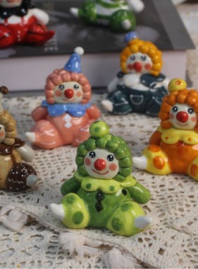 景德镇高温陶瓷摆件桌面茶宠小丑潮玩仿古小复古风手工