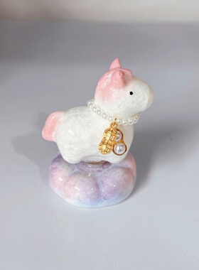 景德镇结晶釉旋转小马陶瓷摆件