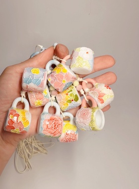 景德镇网红挂坠纯手绘万花杯挂坠