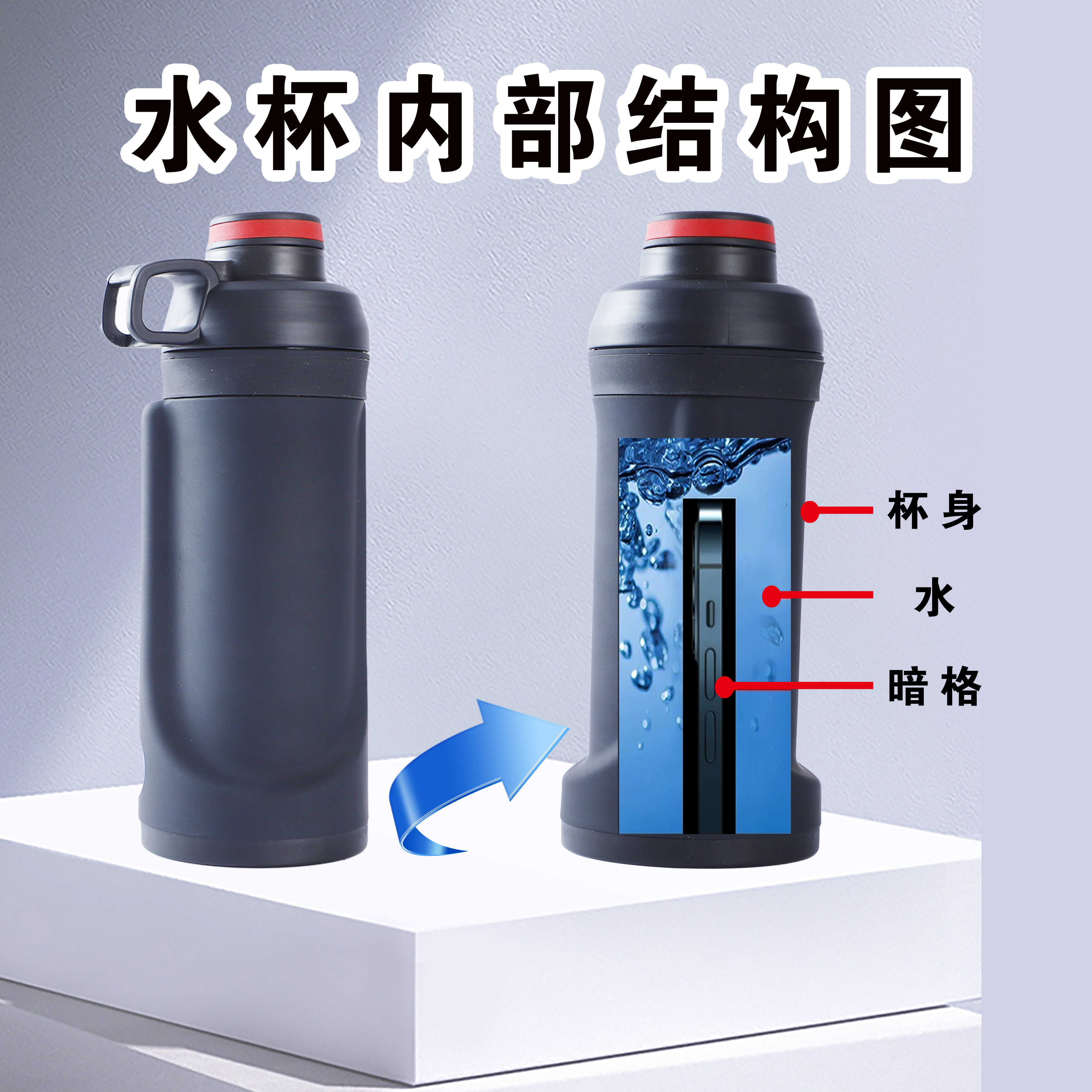 藏手机水杯学校藏东西神器暗格宿舍学生预防查手机掩饰金属探测器