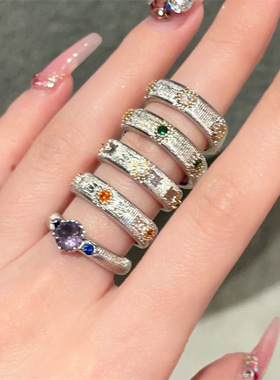 芝士甜梅S925银可调节开口戒指