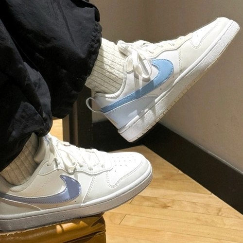 Nike Court Borough Low 白蓝女款闲百搭耐磨低帮板鞋IB4701-141 - 图1