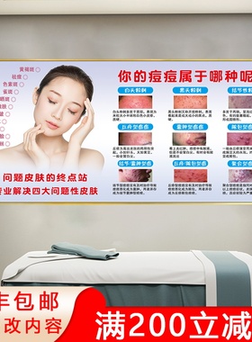 问题皮肤管理挂画斑敏痘肌肤美白