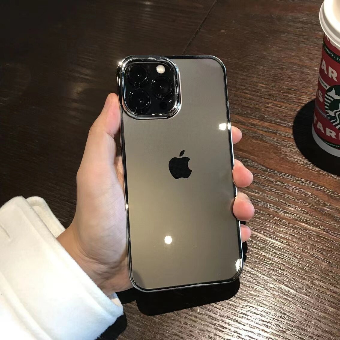 高级墨水黑灰色17/16苹果15PROMAX手机壳14适用iphone13Pro方边mini简约12/11情侣xr软壳