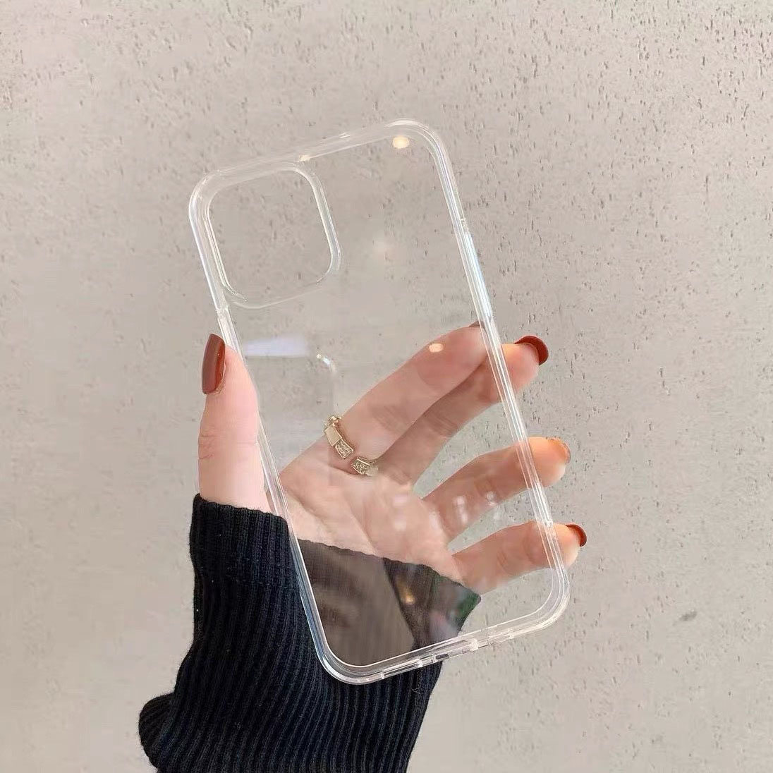 高级墨水黑灰色17/16苹果15PROMAX手机壳14适用iphone13Pro方边mini简约12/11情侣xr软壳