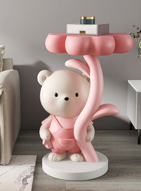 创意小熊茶几托盘摆件