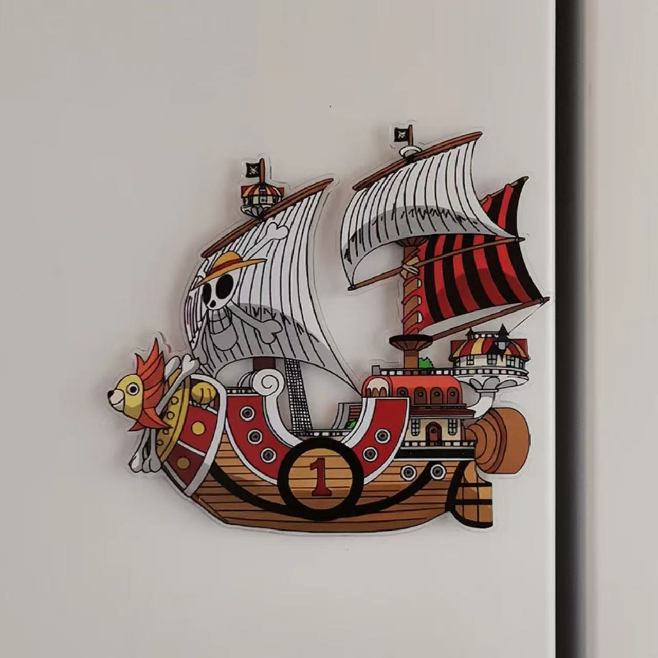 小红书同款Q版海贼王旋转冰箱贴路飞海盗船航海梦周边收藏礼物 - 图1